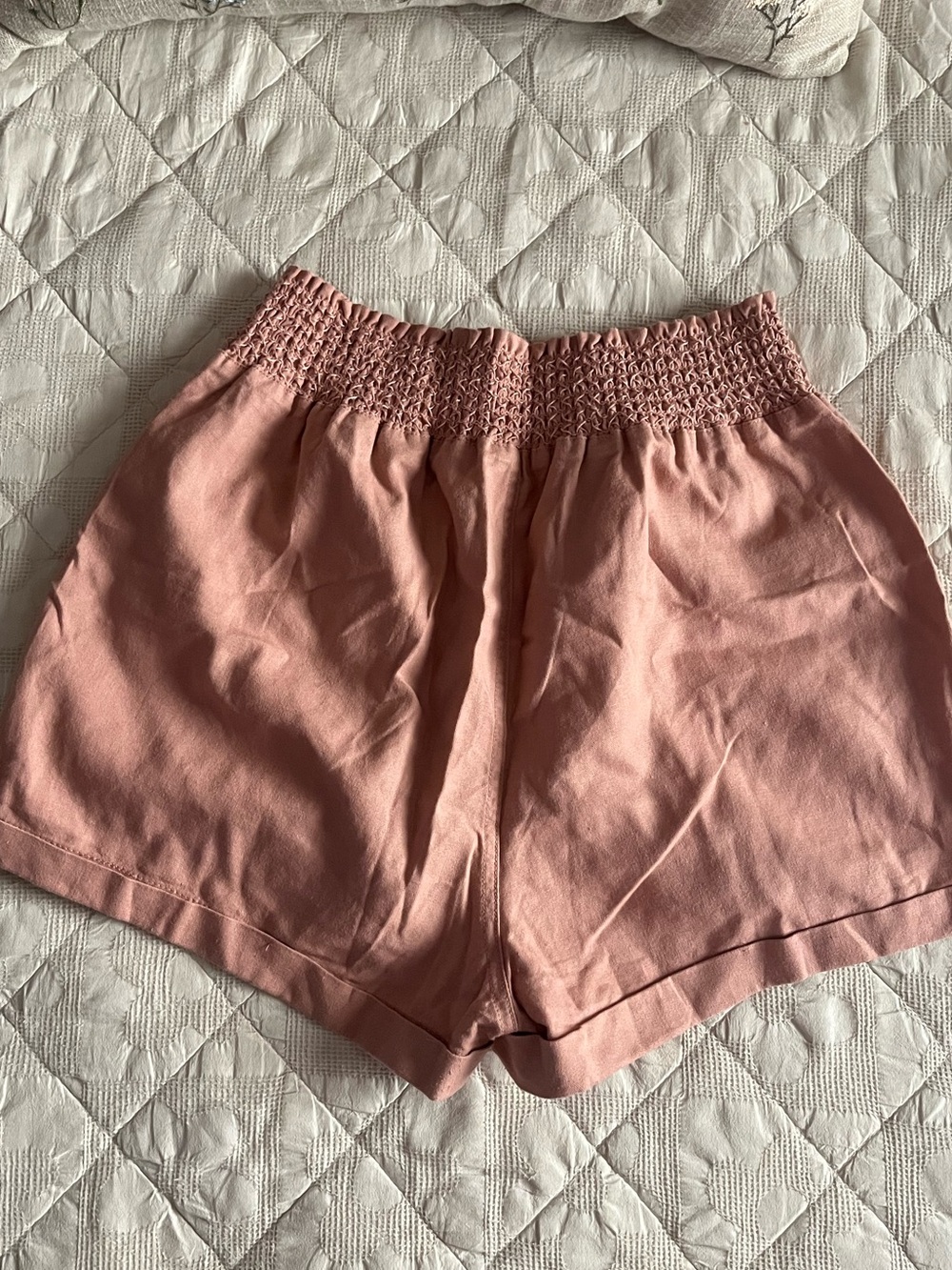 Last Chance❗️ Mauve Pink Women's Smocked Waist Casual Shorts Size XL / 12 - Picture 3 of 5